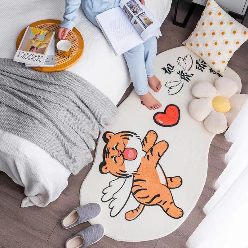 卡通萌虎床边地毯国潮毛绒加厚飘窗垫四季异形卧室地垫萌宠沙发垫,淘宝优惠券,粉丝福利购,淘宝优惠卷