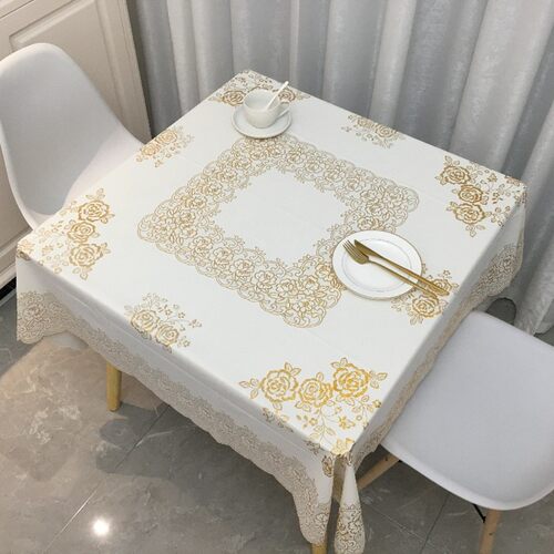 正方形桌布防水防油防滑免洗pvc塑料餐桌布台布田园家用八仙桌布 - 图0