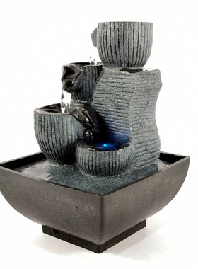 桌面创意几何流水生财小喷泉客厅转运球招财工艺品家居装饰摆件