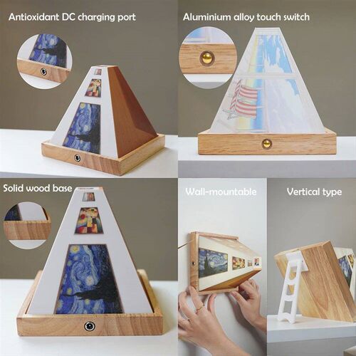 Naked Eye 3D Visual Night Light Wall Lamp Optical Art Atmosp - 图2