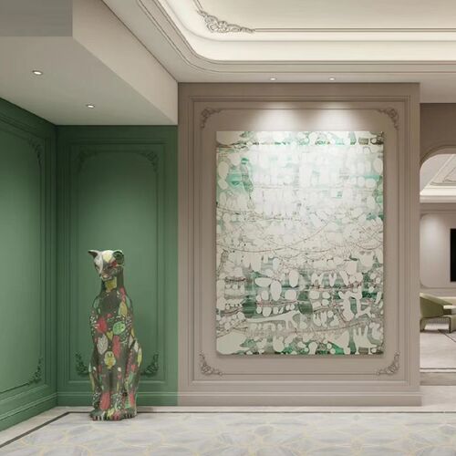 2024年新款手绘玻璃钢花猫酒柜电视柜玄关乔迁新居装饰工艺品豹子 - 图1
