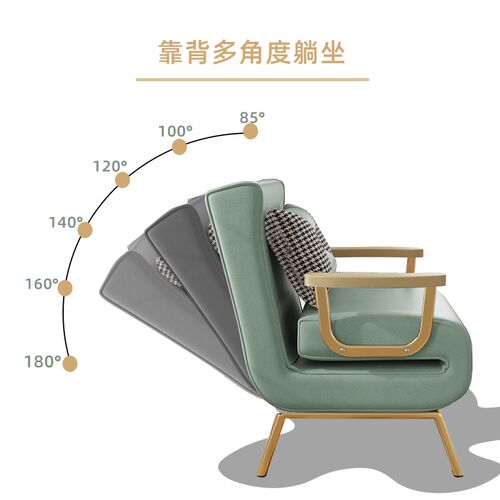 折叠两用单人沙发床办公室午休折叠床2024新款临时睡觉小沙发加床 - 图1