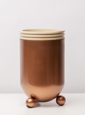 现代桌轻奢客厅三树脂花瓶器软装角样板房面圆球花果盘家居LSZ082