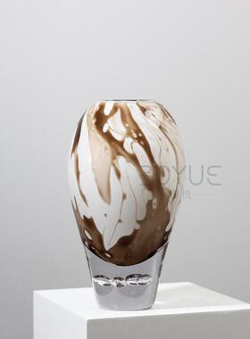 现VKD客代简约花轻奢纹气泡底琉璃花瓶样板间厅玄关桌插花家居装