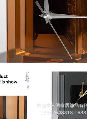 现代轻居奢样间卧室床头柜桌面组合摆件书桌音响台钟YZX板装软家