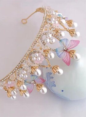 Romantic Butterfly Shape Princess Crown for Girls Handmade R