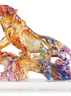 平步青云琉璃老虎摆件工艺品生肖虎客厅家居摆设送朋友办公室装饰