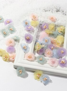 Chiffon Yarn Artificial Flowers Rose Heads 2.5cm Fake Flower