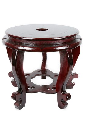 圆形花瓶花盆底座托盘鱼缸架奇石头实木承重摆件空调高脚托架底座