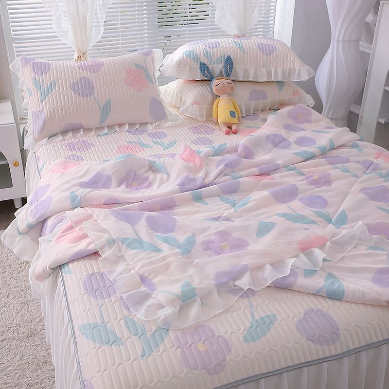 冰丝乳胶凉席夏凉被四件床裙款公主风女生夏天可水洗空调软席子,淘宝优惠券,粉丝福利购,淘宝优惠卷