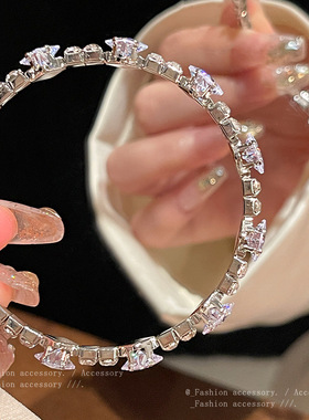韩系爆款精致超闪锆石手镯女网红同款满钻手链百搭气质手环手饰品