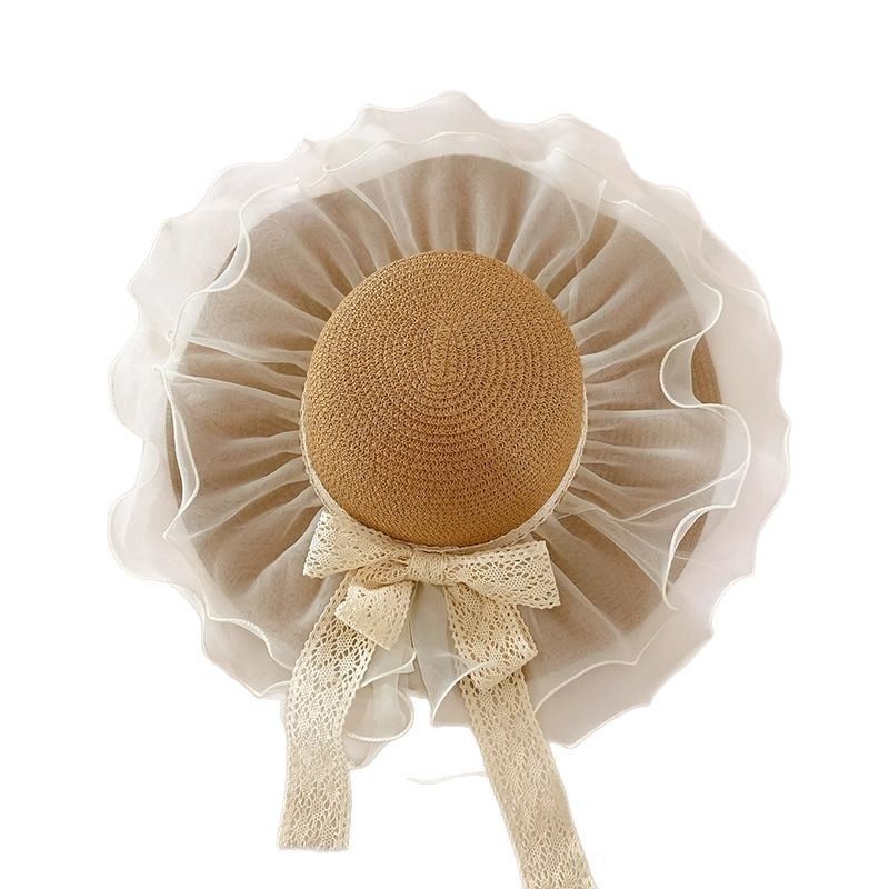 法式蕾丝结草帽女夏季大帽檐遮阳防晒帽海边沙滩度假太阳帽子,淘宝优惠券,粉丝福利购,淘宝优惠卷