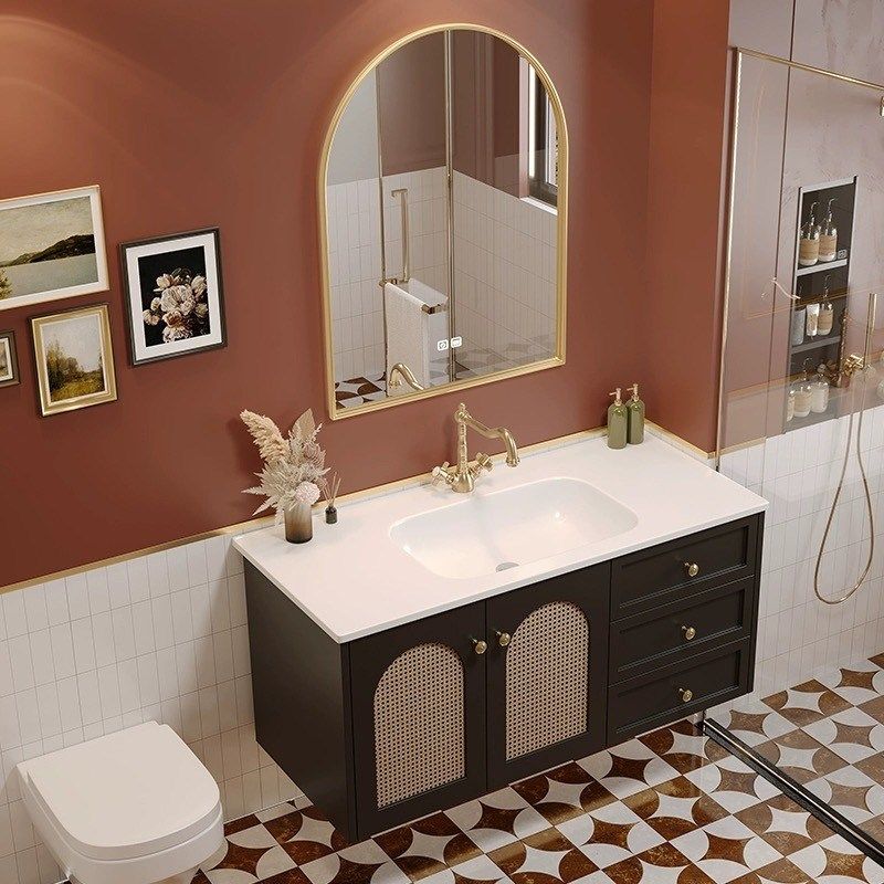 新款法式复古藤编橡木浴室柜陶瓷一体盆洗漱台卫生间洗脸盆柜,淘宝优惠券,粉丝福利购,淘宝优惠卷