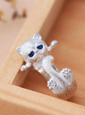 Ring for Men Women Japanese Style Cute Cat Ring Simplicity F