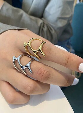 Silver Color rendy Vintage Elegant Irregular Adjustable Ring