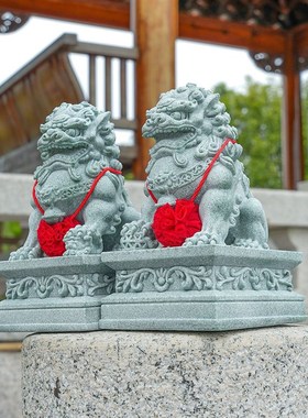 麒麟摆件一对店铺客厅家居卧室办公桌招财石雕瑞兽装饰开业礼品