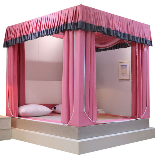 坐床式强遮光床帘支架防摔蒙古包蚊帐2023新款家用卧室床幔一体式 - 图3