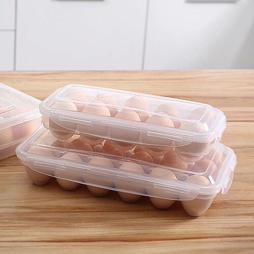 10/18 Grid Egg Storage Box Egg Tray with Lid Kitchen Refrige - 图0