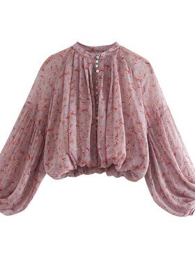 TEELYNN puff long sleeve boho blouse shirt for women vintage