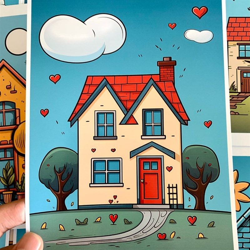 麦克笔中式建筑小房子临摹卡麦克笔入门建筑卡片低龄儿童画美术,淘宝优惠券,粉丝福利购,淘宝优惠卷