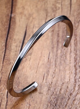 Vnox Vintage Stainless Steel Bangle for Men Women Mobius