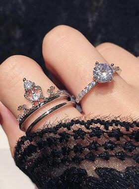Crown ring female two-in-one Lord of the Rings hipster ring