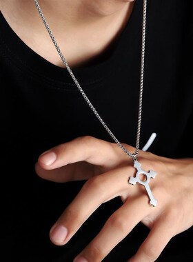 Necklace Mens long cross sweater chain accessories项链男