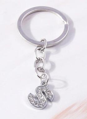 Fashion Charms 26 English Letters A-Z Alphabet Keychain Crys