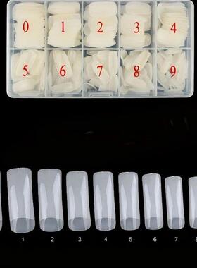 Manicure 500 Pcs French Nail Pieces Boxed Clear Scrub Fake N