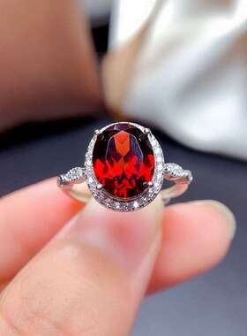 Temperament simulation ruby full diamond open ring womens f