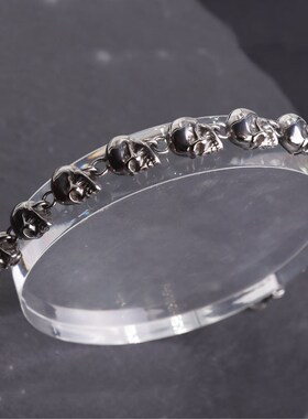 Vintage Stainless Steel Skull Beaded Skull Bracelet for Men
