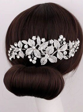 2023 New Fashion Long Flower Wedding Hair Comb Clear Rhinest