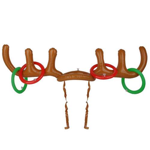 Inflatable Santa Funny Reindeer Antler Hat Ring Toss - 图2
