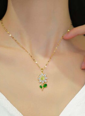 Titanium steel full zirconium flower light luxury temperamen