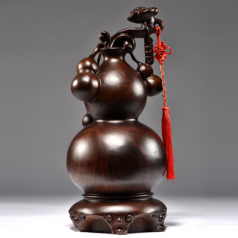 黑檀木雕葫芦福禄摆件实木质家居客厅电视柜送礼装饰品雕刻工艺品,淘宝优惠券,粉丝福利购,淘宝优惠卷