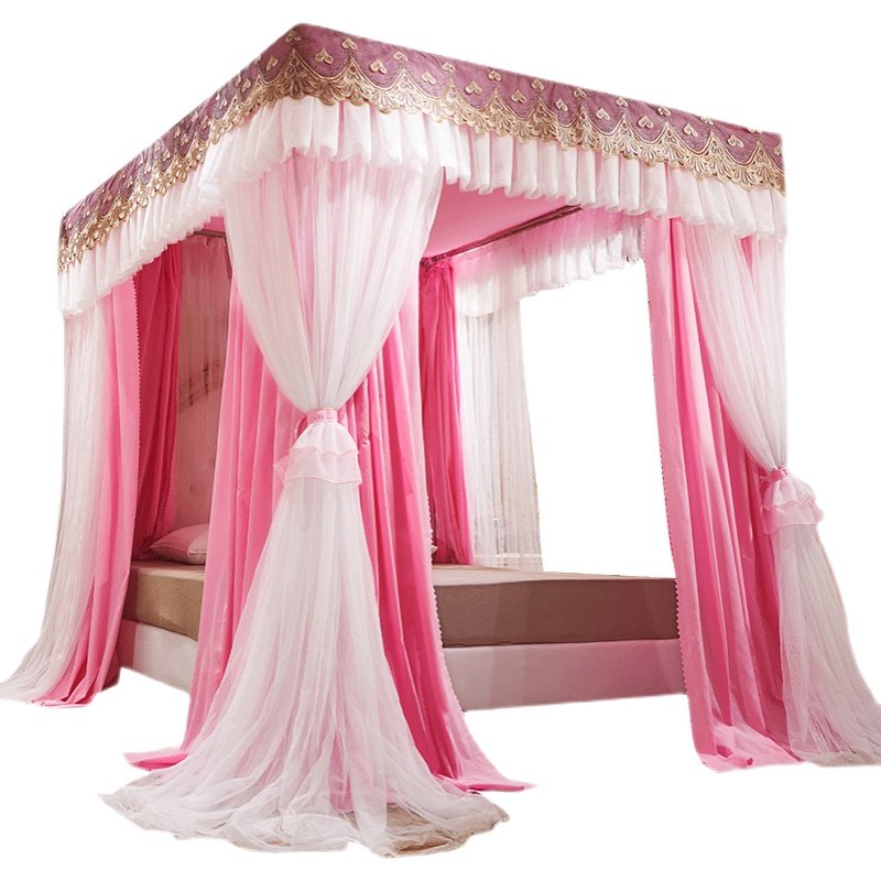 床幔春夏欧式豪华双杆双层遮光一体家用挡风少女公主系蚊帐床帘,淘宝优惠券,粉丝福利购,淘宝优惠卷