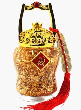 黄粉水晶一桶金摆件客厅家居装饰一桶江山办公室桌面乔迁开业礼品