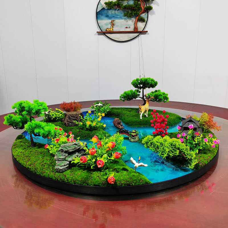 酒店餐桌中间转盘摆件桌花中式圆形创意大圆桌摆花桌芯装饰品摆设,淘宝优惠券,粉丝福利购,淘宝优惠卷