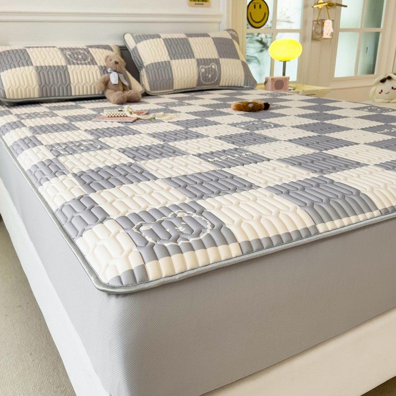 夏天冰丝乳胶凉席床笠款三件夏季可水洗床罩空调软席子202新款,淘宝优惠券,粉丝福利购,淘宝优惠卷