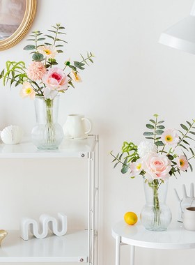 玻璃花瓶插花家居饰品摆件电视柜办公室客厅玄关乔迁之喜创意装饰