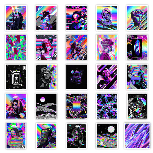 50PCS Dreamy Cool Stickers Aesthetic DIY Decorative Laptop P - 图3