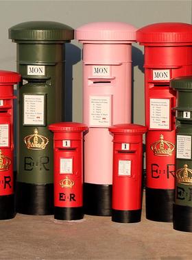 酒吧创意复古工业风软装饰铁艺邮筒信件箱铁桶邮箱摄影道具大摆件