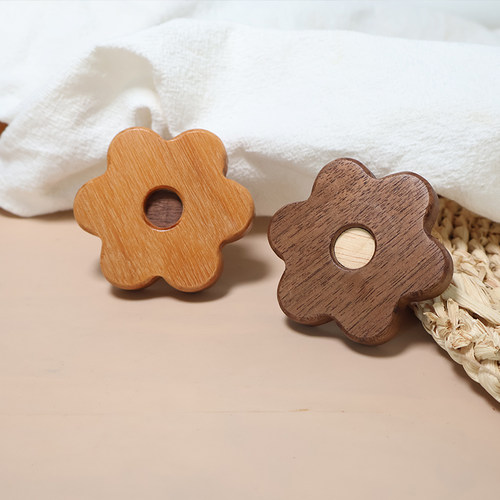 创意实木挂衣钩进门玄关墙壁挂衣架衣帽钩免打孔装饰挂钩柜门把手 - 图2