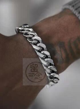 -Cuban Brlet Mens Tide Hip-Hop Titanium Steel Stereo Cuban