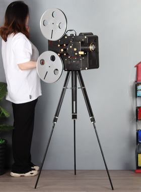 复古放映机模型铁艺怀旧电影拍摄道具影院仿真老物件装饰品摆件