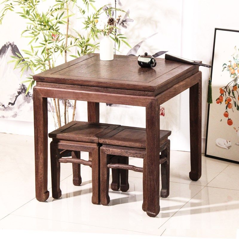 鸡翅木餐桌椅中式儿童学习桌实木方桌茶几小户型矮桌红木地桌,淘宝优惠券,粉丝福利购,淘宝优惠卷