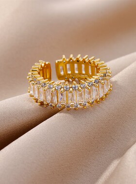 Fashion Gold Color Cubic Zircon Ring for Women Open
