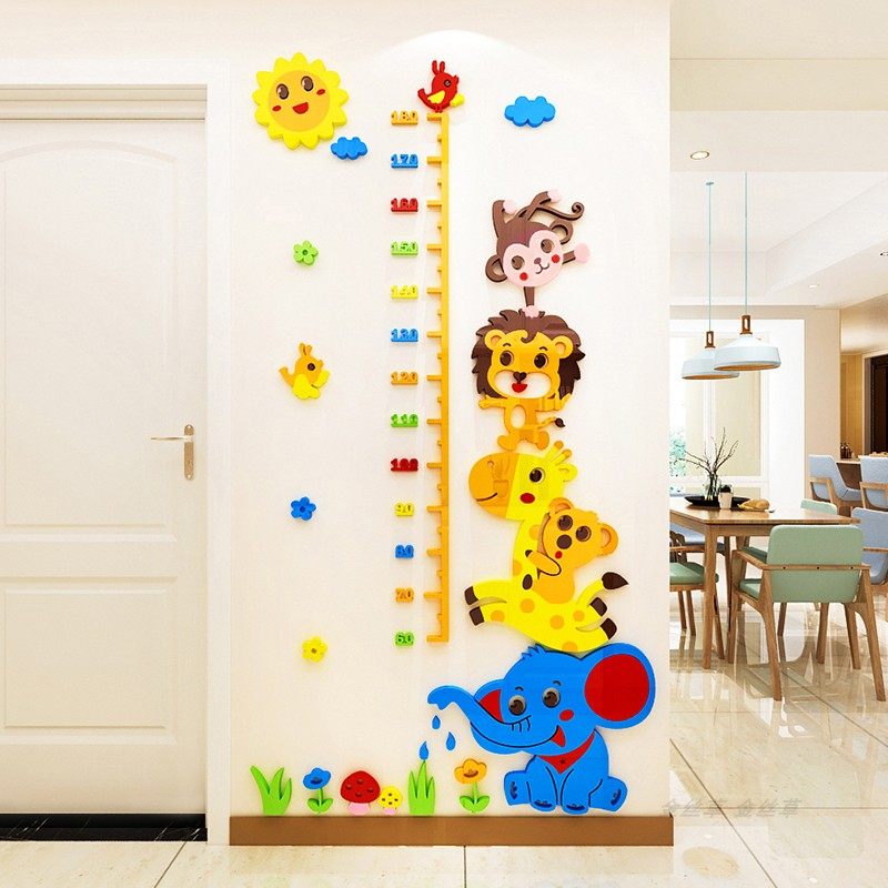 卡通立体儿童测量身高墙贴幼儿园客厅宝宝卧室背景墙面装饰身高贴,淘宝优惠券,粉丝福利购,淘宝优惠卷