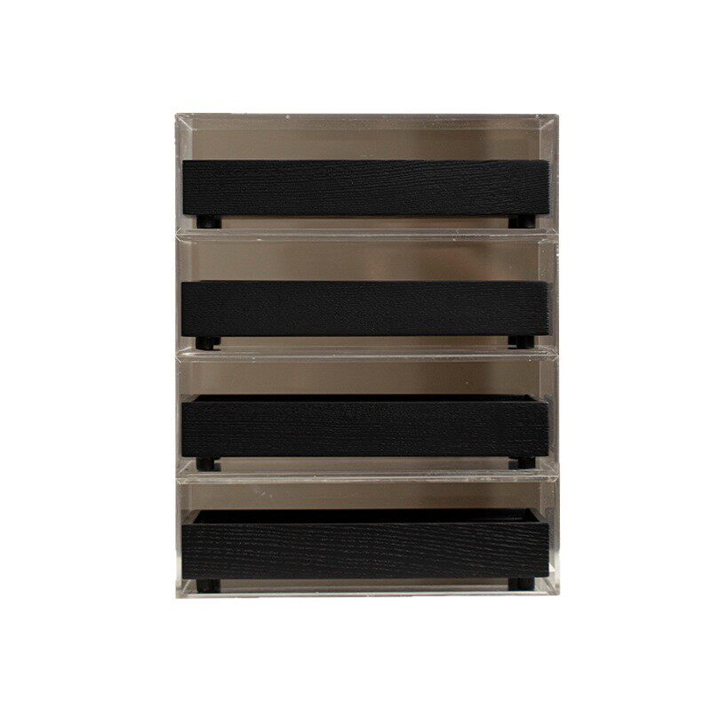 Solid wood multi-layer tea set stationery jewelry storage display cabinet