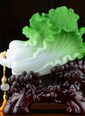 百财聚来白菜工艺品摆件家居客厅多宝阁收银台公司送店铺开业礼品